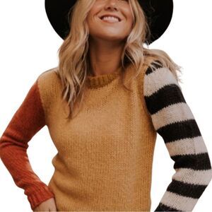 Roolee Colorblock Mohair Wool Blend Sweater Size Large